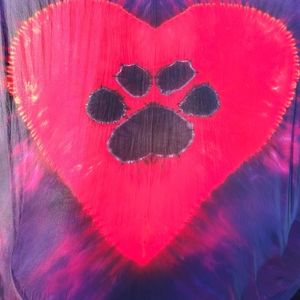 tie dye dog print Full Size Bed sheet